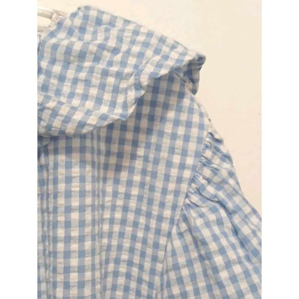 Draper James Gingham Dress Plus Sz 3X Blue Puff Sleeve Ruffle Cottage Romantic - Picture 11 of 16